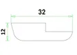 Opdekglaslat ZS12 Meranti 12x32mm 2 afgeschuinde kanten met sponning Komo 80mu wit gegrond per 10 stuks 