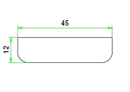 Koplat Grenen (Model E) 16x70mm met rechte kanten zichtzijde wit afgelakt per 4 stuks