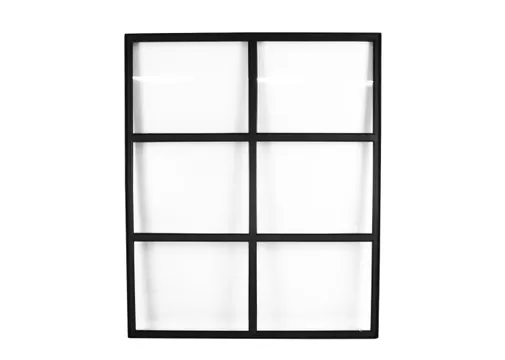 Metalen raam vast rechthoek dubbelglas 100x120x4,5cm zwart