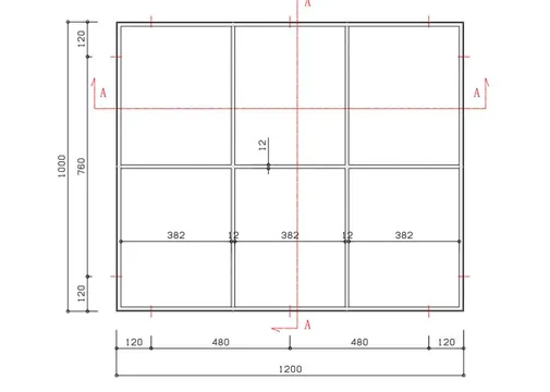 Metalen raam vast rechthoek dubbelglas 100x120x4,5cm zwart