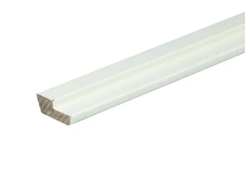 Opdekglaslat ZS12 Meranti 12x32mm 2 afgeschuinde kanten met sponning Komo 80mu wit gegrond per 10 stuks 