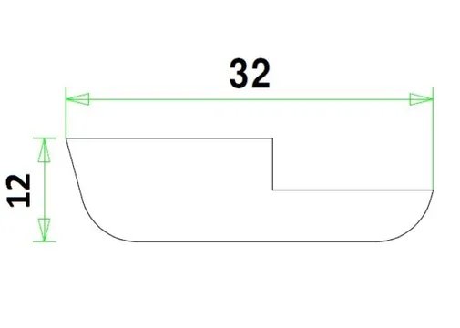 Opdekglaslat ZS12 Meranti 12x32mm 2 afgeschuinde kanten met sponning Komo 80mu wit gegrond per 10 stuks 