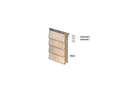 Zweeds Rabat Douglas (Gespoten) 11-22x195mm (werkend 180mm) zwart gespoten