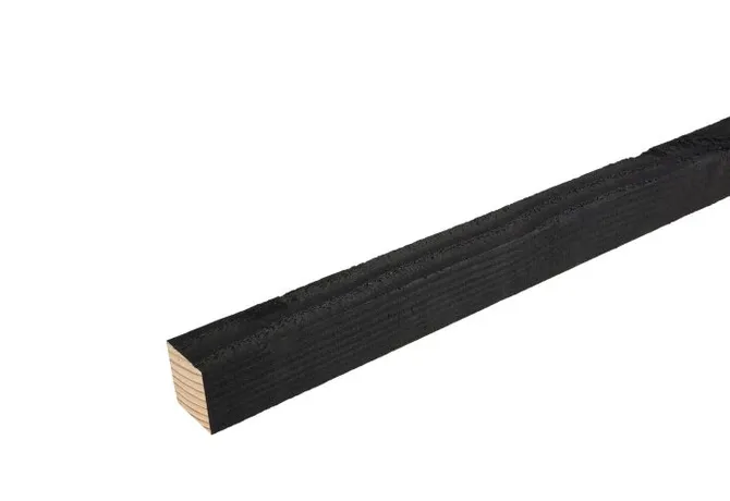 Regel Douglas hout 50x50mm fijnbezaagd zwart geïmpregneerd (gedompeld) 