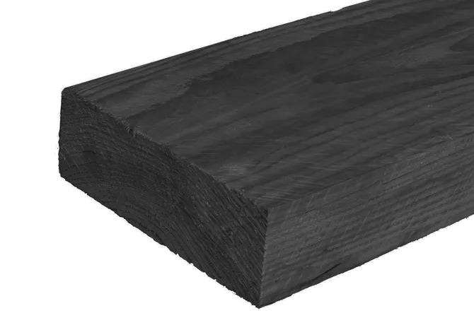 Balk Douglas hout 70x200mm fijnbezaagd zwart geïmpregneerd (gedompeld)