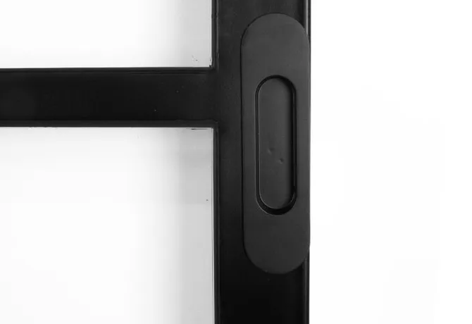 Stalen schuifdeur 3-vaks zwart met glas 957x2095mm 